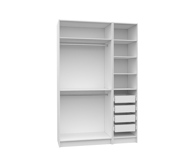 Шкафы распашные, Шкаф 3-х дверный с зеркалом и ящиками Оскар (компл.7)