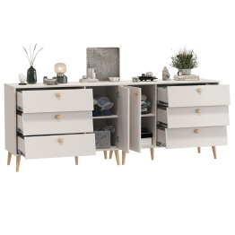 Два комода на ножках с дверкой и тремя ящиками Афина