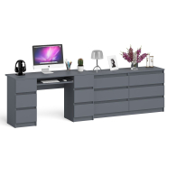 Компьютерные столы, Стол компьютерный МС-2 на шесть выдвижных ящиков и комод МК1380 Мори