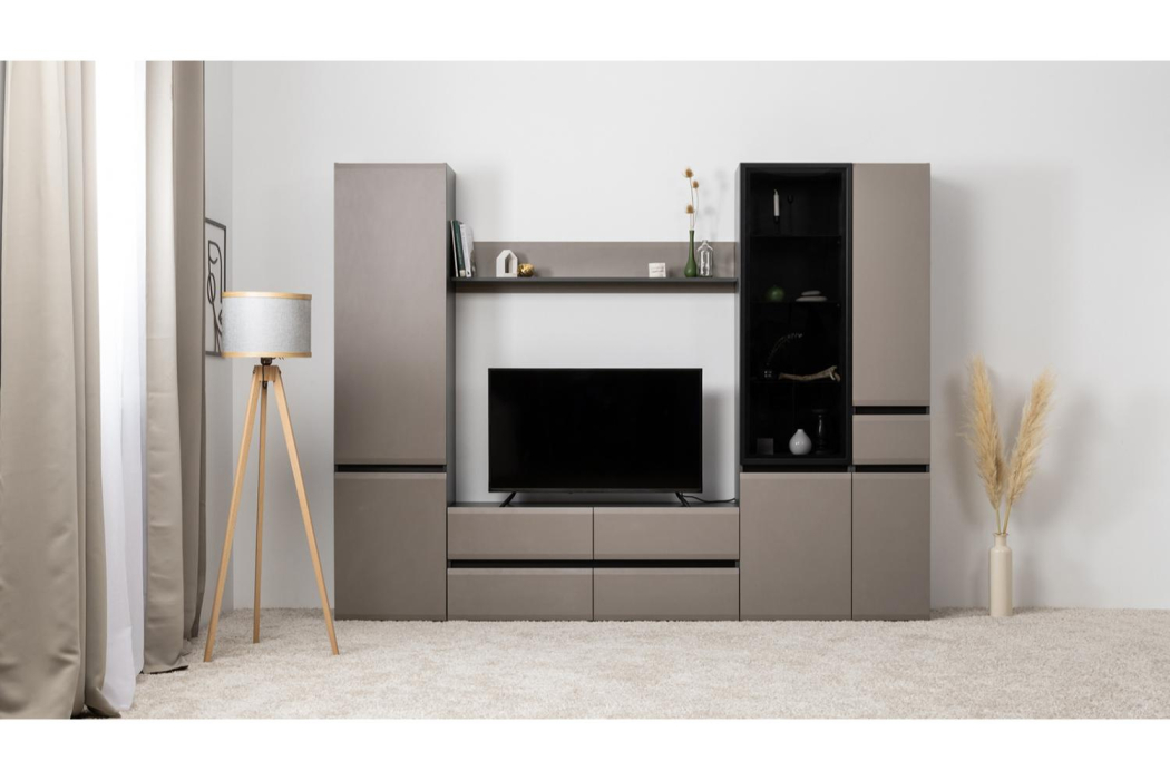 Стеклянные, Шкаф-витрина Сидней 13.201 Антрацит 0164