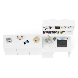 Тумба-комод Мори МК1200.4 с полкой на 900 и компьютерным столом левым