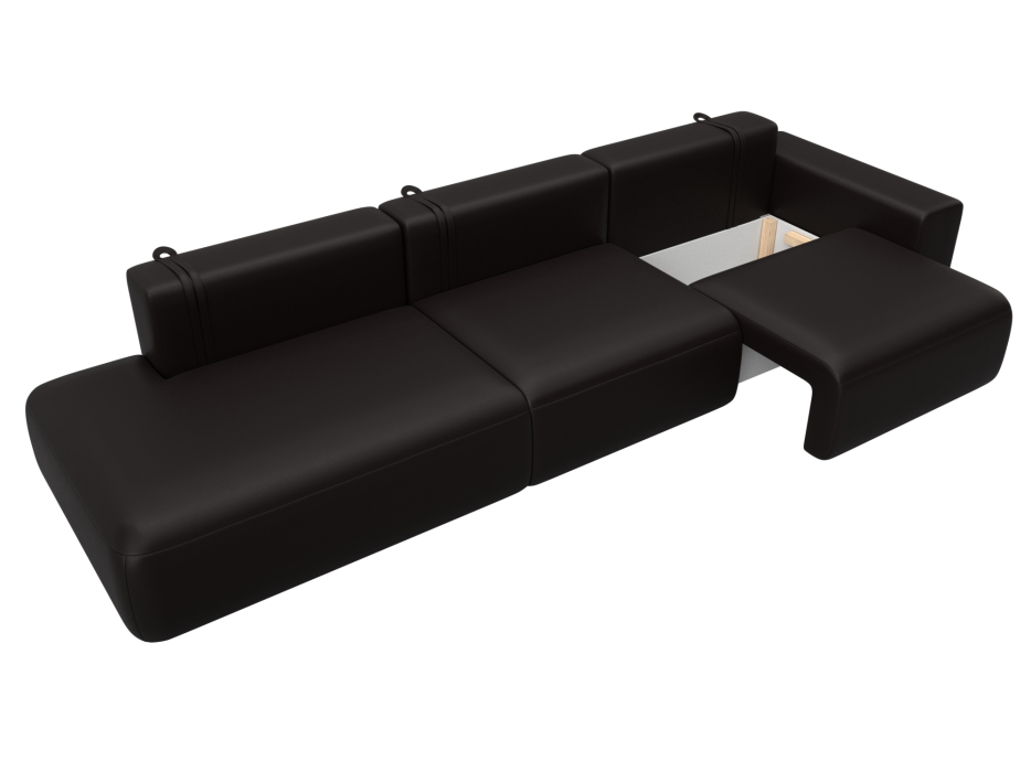 Диваны еврокнижки, Диван прямой Лига-036 НПБ Модерн Лонг подлокотник справа, экокожа GRIFON