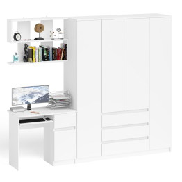 Стол компьютерный с тумбой справа с большим шкафом Мори МШ1600.1 и полкой открытой