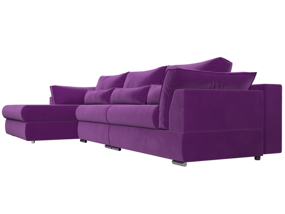 Диваны угловые в гостиную, Угловой диван Пекин Long угол левый, НПБ, микровельвет