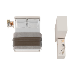 Кровать двуспальная 1600 Афина с комодом и двухдверным шкафом Афина