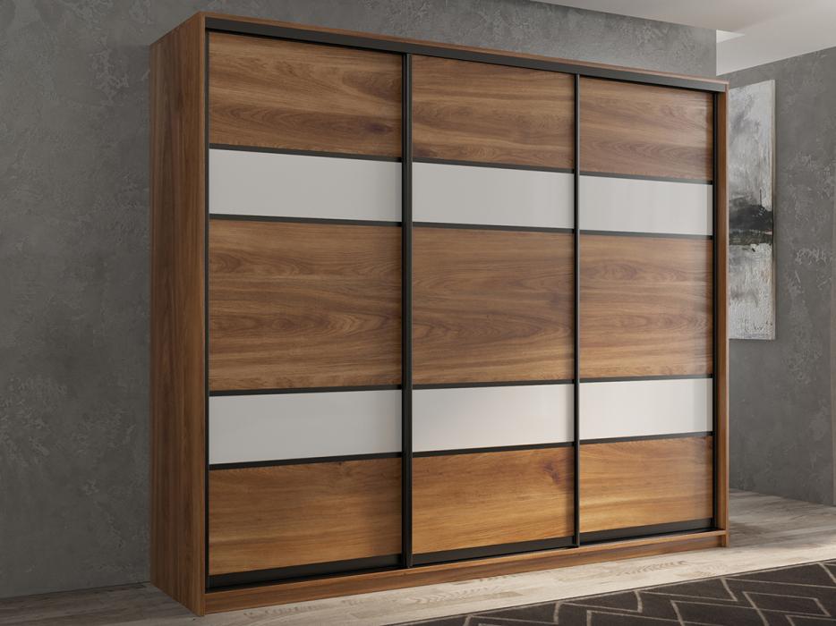 Шкафы-купе 3-х дверные, Шкаф-купе 3х дверный Кааппи 8 180х60