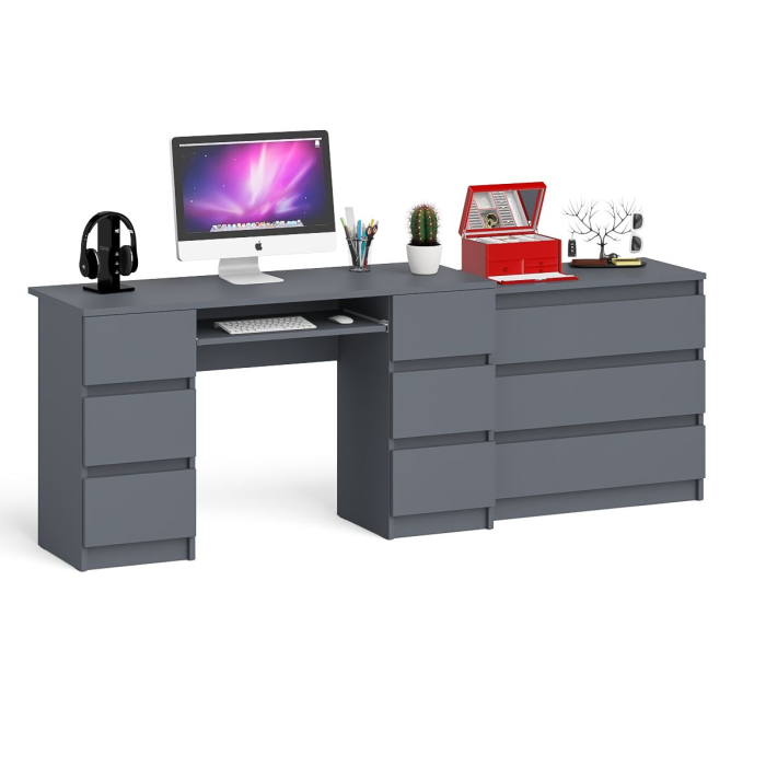 Компьютерные столы, Комод три ящика Мори 800.1 и стол компьютерный две тумбы МС-2