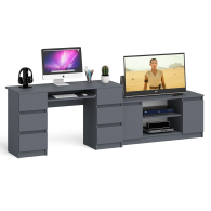 Домашние кабинеты, Тумба Мори МТВ1200.1 и двухтумбовый стол компьютерный МС-2