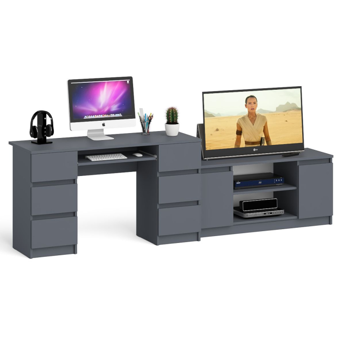 Домашние кабинеты, Тумба Мори МТВ1200.1 и двухтумбовый стол компьютерный МС-2