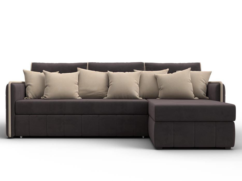 Диваны угловые в гостиную, Диван угловой Лига-078 угол универсальный, велюр SEVEN