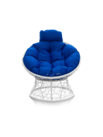 Кресла, Кресло ПАПАСАН мини с ротангом белое