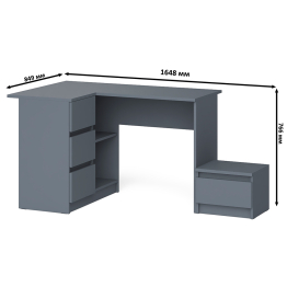 Компьютерный стол угловой Мори МС-16 левый и тумбочка на 400