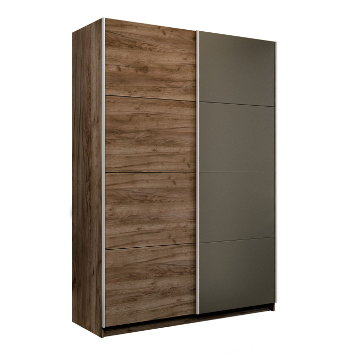 Шкафы-купе 2-х дверные, Шкаф-купе Прайм 2-х дверный ДСП/Стекло хаки/Доводчики 120х57х230