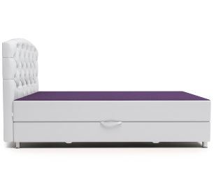 Кровать тахта Премиум 90 с подъемным механизмом, рогожка / экокожа