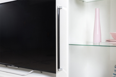 Сервант для гостиной четыре дверки и ТВ-тумба с двумя полками Валенсия № 75