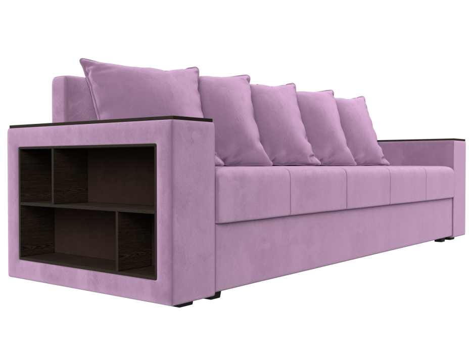 Диваны кровати со спальным местом, Диван прямой Дубай Лайт полки слева, микровельвет