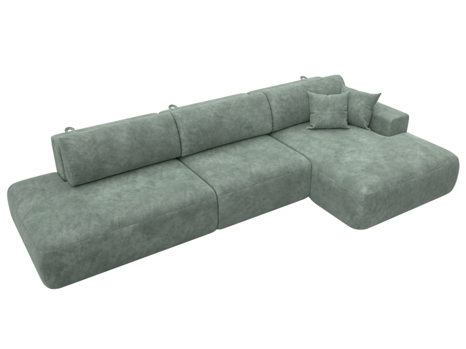 Диваны угловые в гостиную, Диван угловой Лига-036 НПБ Модерн Лонг правый угол, велюр BRUT