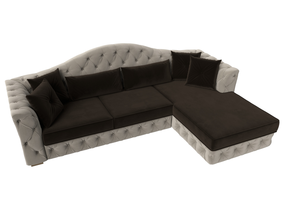 Диваны угловые в гостиную, Диван угловой Артис правый угол, микровельвет