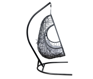 Подвесное кресло Leset Рико, каркас Черный, подушка Светло-серая