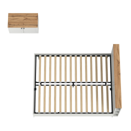 Двуспальная кровать с ортопедическим основанием и тумба двухдверная Остин