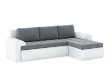 Диваны угловые в гостиную, Диван-кровать угловой Кормак с подлокотниками, рогожка +кож. зам.