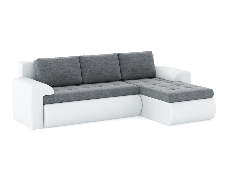 Диваны угловые в гостиную, Диван-кровать угловой Кормак с подлокотниками, рогожка +кож. зам.