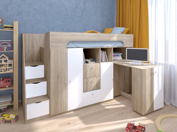Кровать-чердак Астра 11 Дуб Сонома