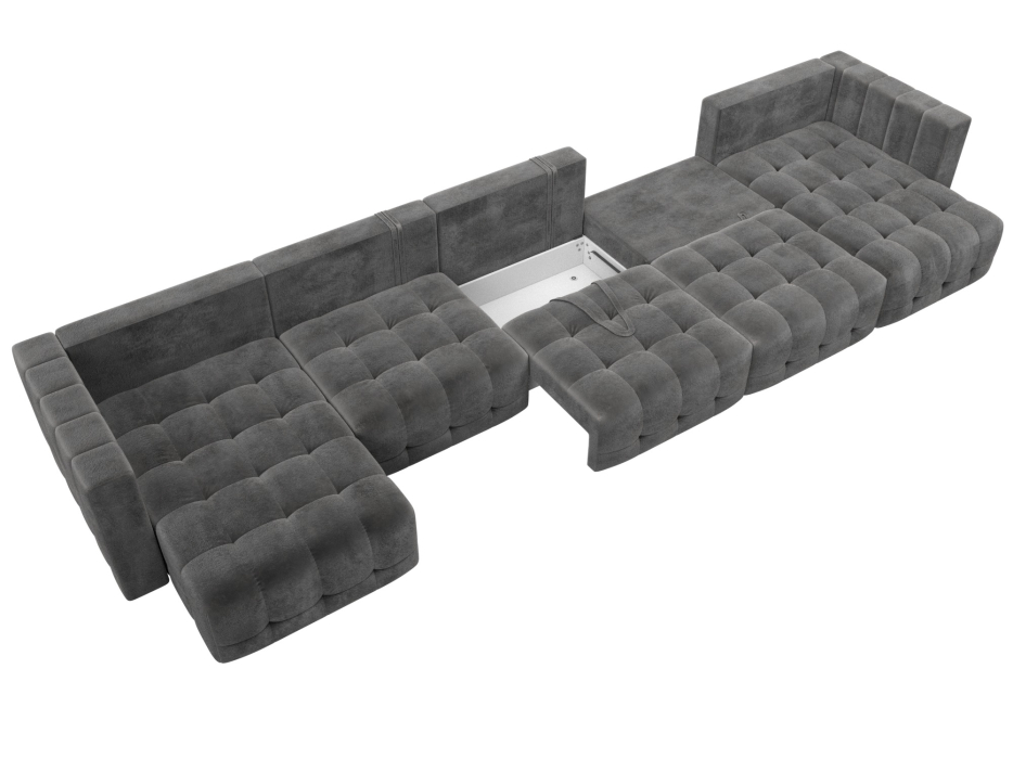 Дизайнерские диваны для гостиной, Диван П-образный Лига-052 НПБ МегаЛонг, велюр TOWER