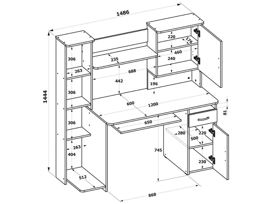 Прямые компьютерные столы, Компьютерный стол КСТ-11.1