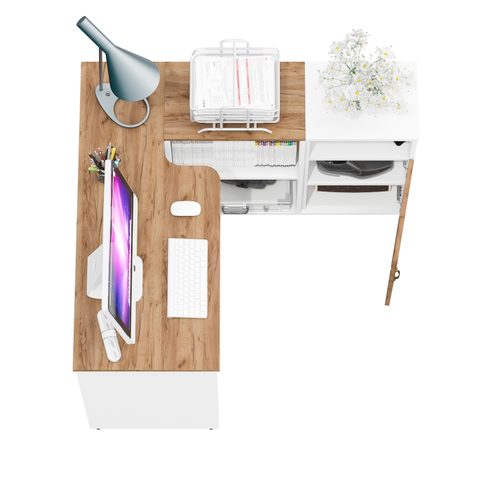 Домашние кабинеты, Стол письменный трансформер с тумбой с дверкой Лидер-8.