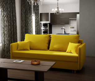 Прямой диван Комфорта,еврокнижка,велюр