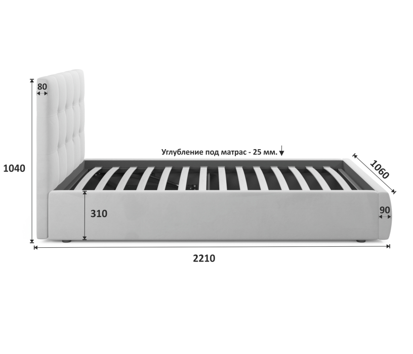 Мягкая кровать, Мягкая кровать Selesta 900 с ортопедическим основанием