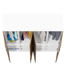 Мебельная стенка из четырёх узких шкафов с вешалкой для одежды и полкой Лидер-8