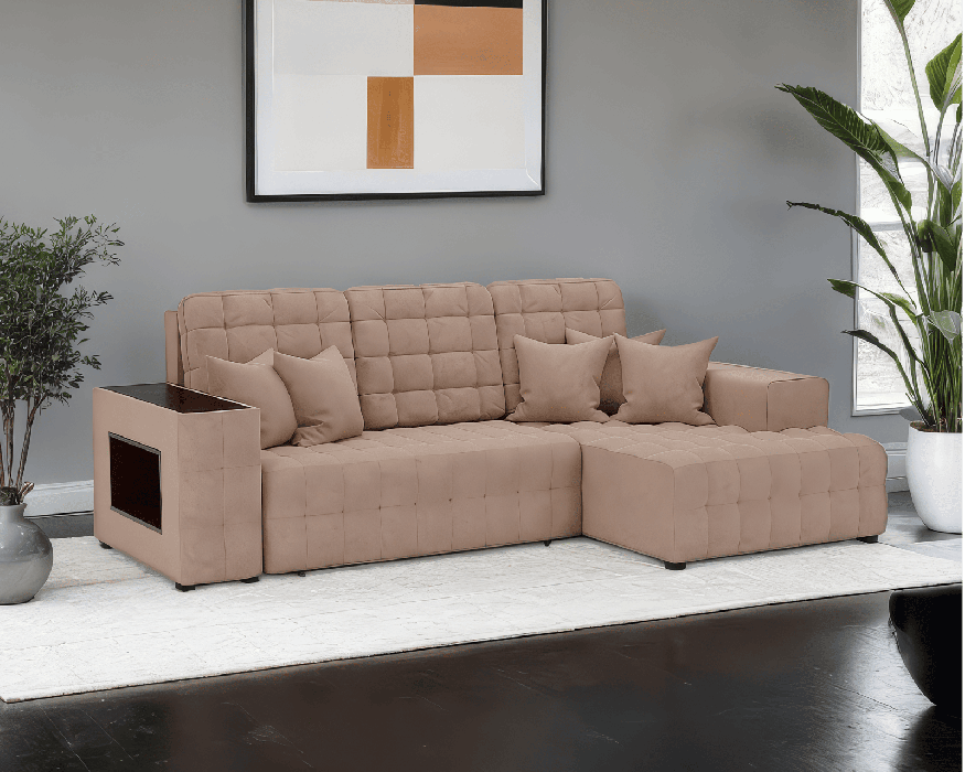 Диваны угловые в гостиную, Диван Мадрид Правый угол (Велюр)