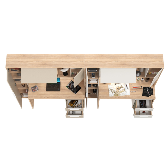 Детские столы, Компьютерные столы для домашнего офиса с тумбочками Комфорт 12.95N