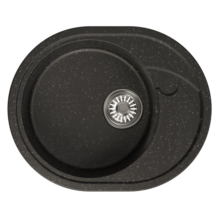 Кухонные мойки, Мойка ML-GM17 овальная с крылом, 580*470*180мм NEW*