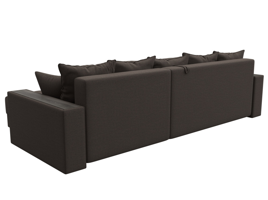 Диваны угловые в гостиную, Диван угловой с декором и полкой Лига-050 НПБ, рогожка Амур