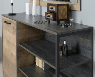 Обувница Трувор с широким комодом и навесной полкой