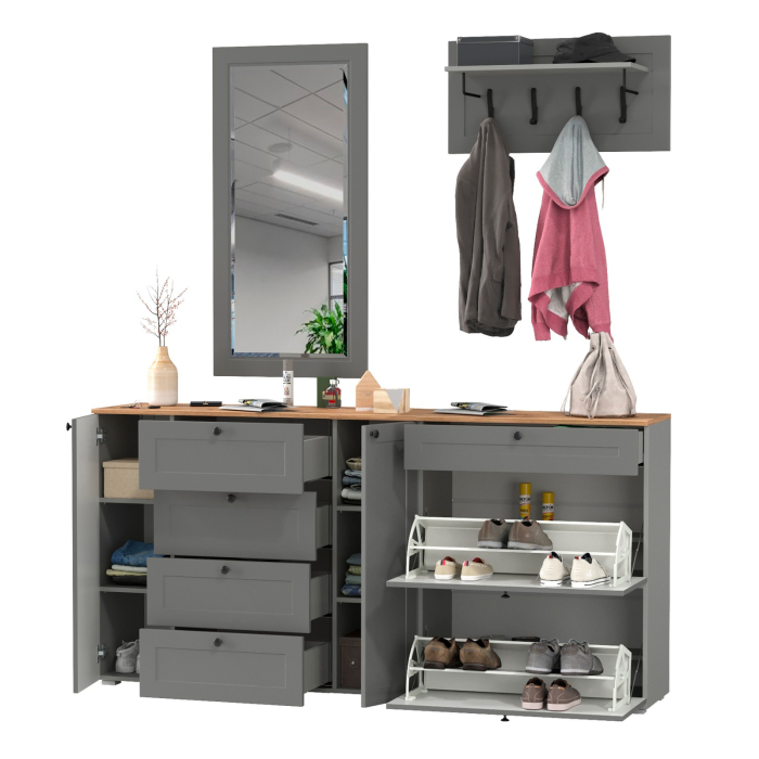 Прихожие, Мебель для прихожей Остин № 56 с вешалкой и зеркалом