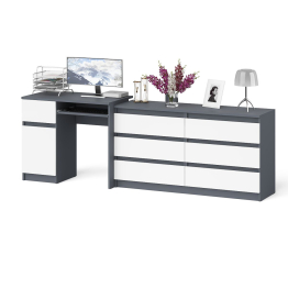 Комод 6-ть ящиков Мори 1380 и стол компьютерный МС-1 дверка и ящик слева