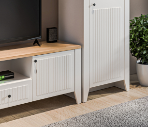 Набор для гостиной Монтана Белый Альпийский,Дуб Гамильтон/МДФ Дуб Белый