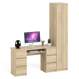 Шкаф однодверный Мори МШ400.1 с компьютерным 2-х тумбовым столом МС-2