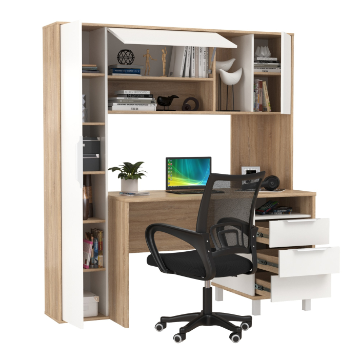 Прямые компьютерные столы, Домашний офис Mobi Комфорт 12.95N с компьютерным креслом 103 чёрного цвета