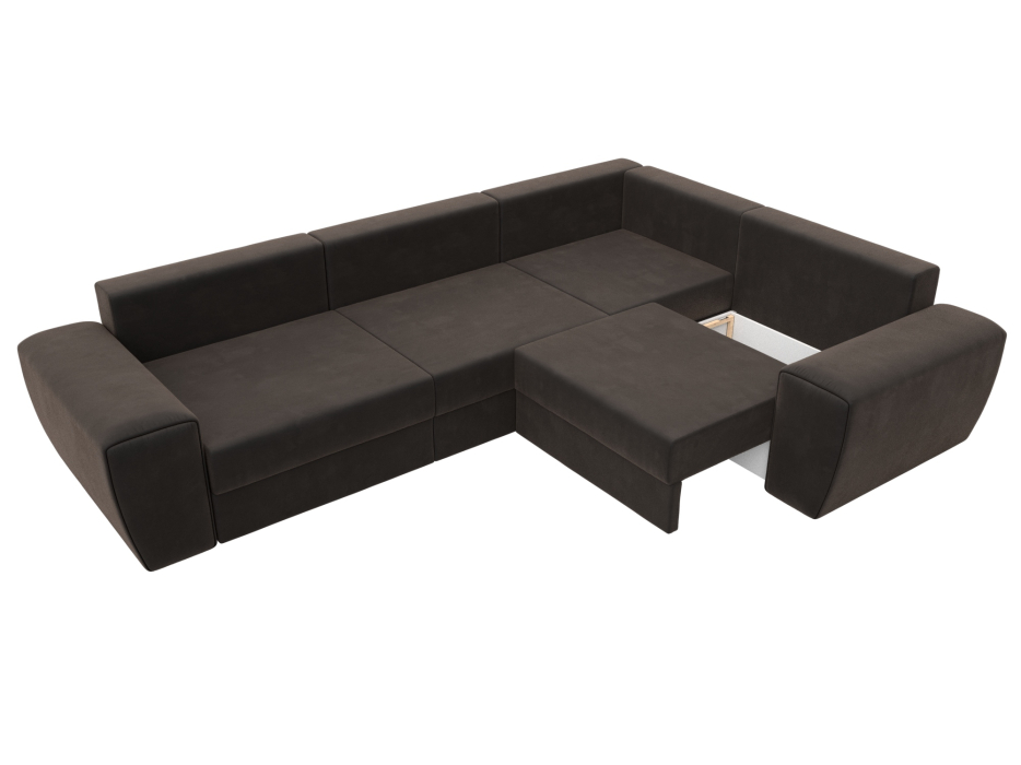 Диваны угловые в гостиную, Диван угловой Лига-008 Long правый, велюр