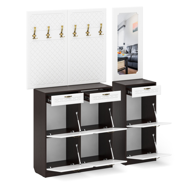 Прихожие, Прихожая П-6 № 6 МДФ фрезеровка ромб