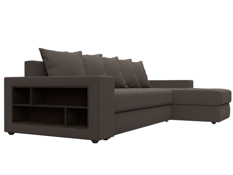 Диваны угловые в гостиную, Диван угловой Дубай правый угол, рогожка Амур