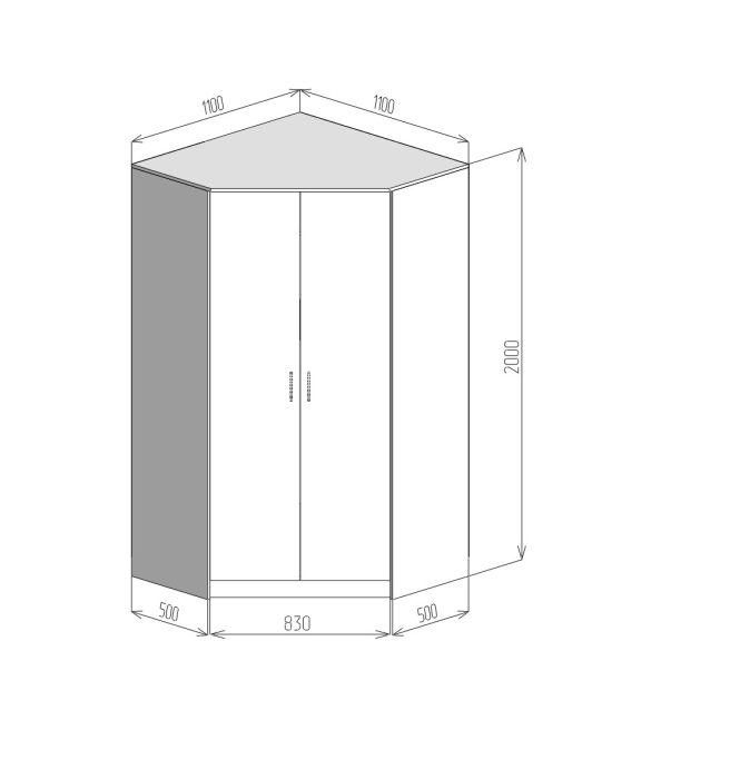 Для одежды, Шкаф Фреш угловой УФР 3-1