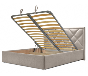 Кровать с мягким изголовьем Сидней 160 с подъемным механизмом, микровелюр