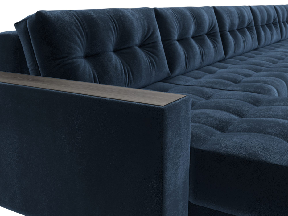 Диваны еврокнижки, Диван П-образный с декором Лига-049 НПБ Мегалонг, велюр TOWER