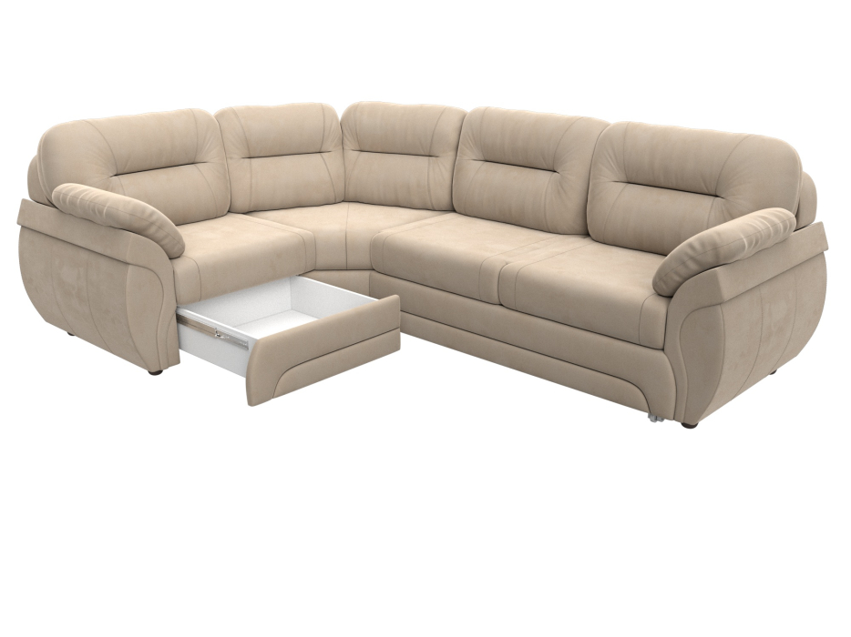 Диваны угловые в гостиную, Диван угловой Бруклин левый угол, велюр